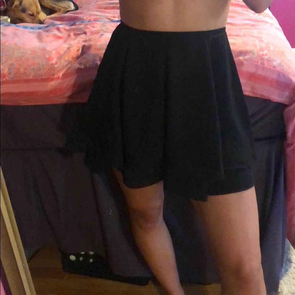 High waisted Black layered skater skirt